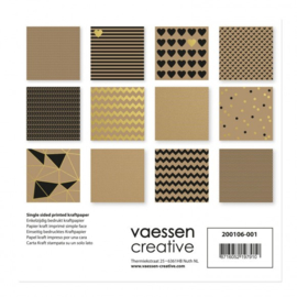 200106-001 Vaessen Creative Love It kraft paper 6x6" 2x12 single sided