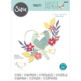 666485 Sizzix Thinlits Dies Sweet Birds By Lisa Jones 12/Pkg