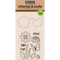 374095 Hero Arts Stamp & Cuts Butterfly & Flower
