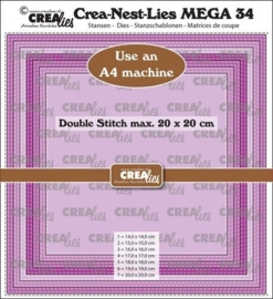 CLNestMega34 Crealies Crea-Nest-Lies Mega Vierkant stiksteek