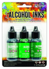 TAK69652 Ranger Alcohol Ink Ink Kits Mint/Green Spectrum