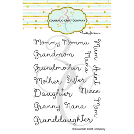 654866 Colorado Craft Company Clear Stamps For Mom Names-By Anita Jeram 3"X4"