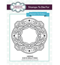 UMS845 To Die For Stamp Eve's Holly Ring