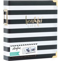 380265 Heidi Swapp Storyline2 D-Ring Album Black Stripe 8.5"X11"