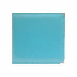 517010 We R Classic Leather 3-Ring Album Aqua  12"X12"