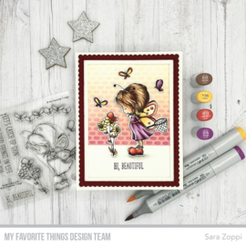 TI003 My Favorite Things Tiddly Inks Stamps Flutterby Friends 4"X4"