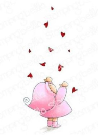 EB914 Stamping Bella Cling Stamps Bundle Girl With Falling Hearts