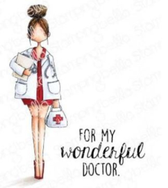 EB926 Stamping Bella Cling Stamps Curvy Girl Doctor