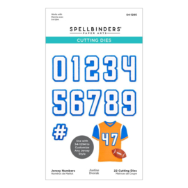 S41295 Spellbinders Etched Dies Jersey Numbers Set By Justine Dvorak