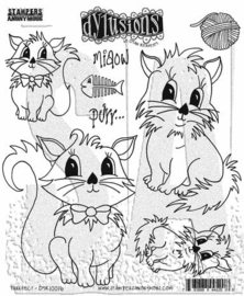 DYR10016 Dyan Reaveley Purrfect Dylusions Cling Stamps