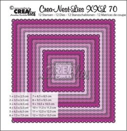115634/0170 Crealies Crea-Nest-Lies XXL no 70 Squares with open scallop max. 13,5x13,5 cm