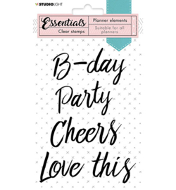 SL-PES-STAMP08 StudioLight Clear Stamp Text party Planner Essentials nr.08