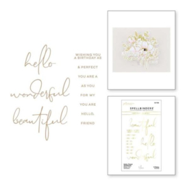 GLP356 Spellbinders Glimmer Hot Foil Plate Hello, Friend Sentiments