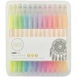 275675 KaiserColour Gel Pens 12 Pastel Colors & 12 Glitter Colors