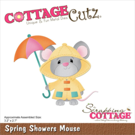 CC1007 CottageCutz Dies Spring Showers Mouse 3.2"X2.7"