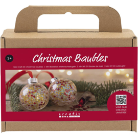 977580 Creativ Company Mini Hobbyset Kerstballen, Pailletten