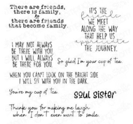 EB951 Stamping Bella Cling Stamps Friendship Sentiment Set