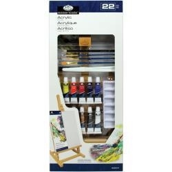 513894 Easel Art Set Medium Acrylic "H" Set 22pc