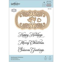 SDS164 Spellbinders Stamp & Die Set Sentimental Christmas By Becca Feeken