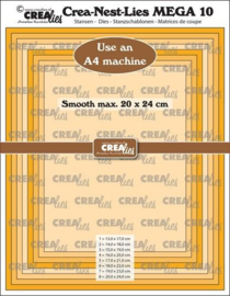 CLNestMega10 Crealies Crea-Nest-Lies Mega Vierkant stiksteek