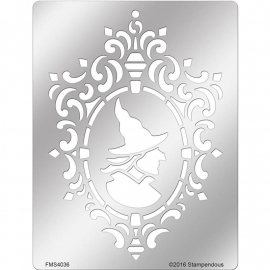 405522 Stampendous Fran's Metal Stencil Framed Witch