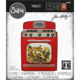 665586 Sizzix Thinlits Dies Retro Oven By Tim Holtz 12/Pkg