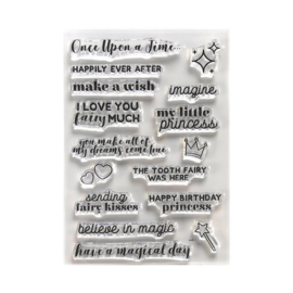 CS184 Elizabeth Crafts Clear Stamps Once Upon A Time Sentiments