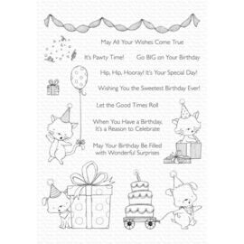 SY23 My Favorite Things Stacey Yacula Stamps Pawty Time 6"X8"