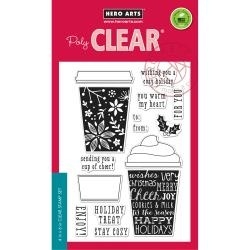 HA-CL986 Hero Arts Clear Stamps Coffee Cup Tags 4"X6"