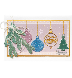 LR0682 Marianne Design Merry Christmas baubles