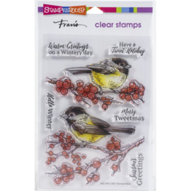 SSC1405 Stampendous Perfectly Clear Stamps Chickadee Holiday