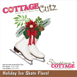 CC906 CottageCutz Dies Holiday Ice Skate Floral 2.7" To 4.3"