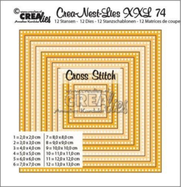 CLNestXXL74 Crealies Crea-Nest-Lies XXL no 74 kruissteek vierkant