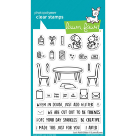 LF2852 Lawn Fawn Clear Stamps Just Add Glitter 4"X6"