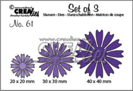 CLSet61 Crealies Set of 3 no. 61 dichte Bloemen