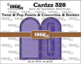 CLCZ328 Crealies Cardzz Twist&Pop B4 Panelen&Leporello&Miniboekje Boog