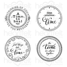 HCPC3973 Heartfelt Creations Cling Rubber Stamp Set Timepiece Sentiments