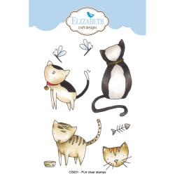 CS031 Elizabeth Craft Clear Stamps By Krista Designs Purr  4"X6"