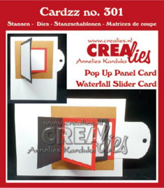 115634/5501 Crealies Cardzz Waterval schuifkaart + Omklap schuifkaart CLCZ301 fits on most cardsizes
