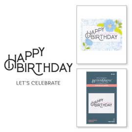 BP038 Spellbinders BetterPress Letterpress System Press Plates Happy Birthday Celebrate 2/Pkg