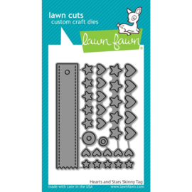 LF2572 Lawn Cuts Custom Craft Die Hearts & Stars Skinny Tag