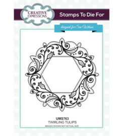 UMS763 Stamps To Die For Twirling Tulips