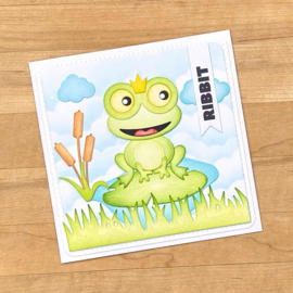CS185 Elizabeth Crafts Clear Stamps Prince & Frog Sentiments
