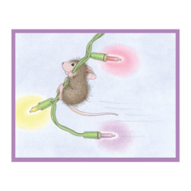 RSC015 House Mouse Cling Rubber Stamp Merry & Bright