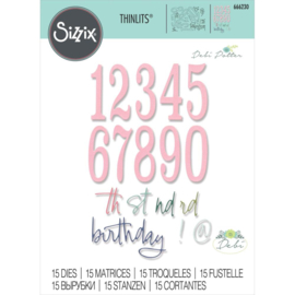 666230 Sizzix Thinlits Dies Fabulous Birthday Numbers By Debi Potter 15/Pkg