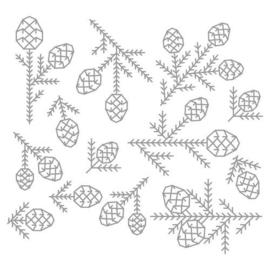 666070 Sizzix Thinlits Die Pine Patterns by Tim Holtz