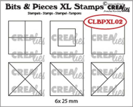 CLBPXL02 Crealies Clearstamp Bits&Pieces XL no. 02 Vierkanten