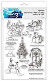 HUR86680 Simon Hurley create. Photopolymer Stamps 6x9 Inch Sketched Christmas