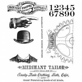 CMS 267 Tim Holtz Cling Stamps Dapper