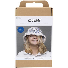 977646 Creativ Company Hobbyset Haken, Grote zonnehoed, blauw, licht naturel, geel